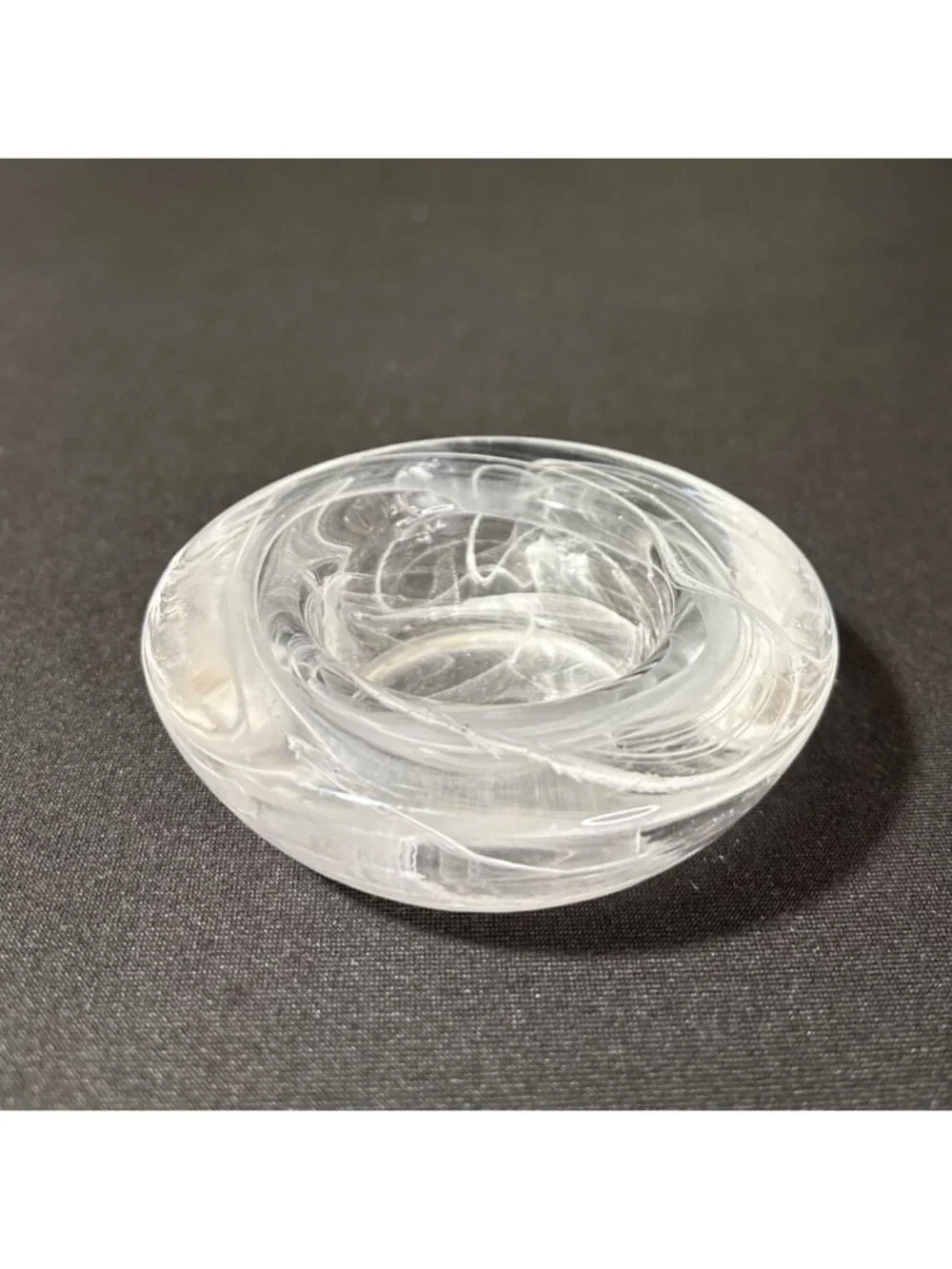 Set Of 6 Swirl Votive Candle Holders Clear Glass Decorative Round Bowls Tealight